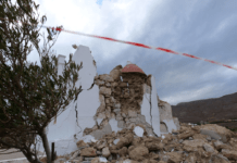 A powerful earthquake with a magnitude of 6 strikes a Greek vacation island A powerful earthquake with a magnitude of 6 strikes a Greek vacation island.
