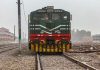 In Pakistan, a train driver gets off to buy yoghurt. Suspended
