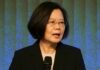 Taiwan's President says China should "stop the spread of military adventurism