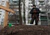 Mass Grave, Ukrainian city of Mariupol, Ukrain