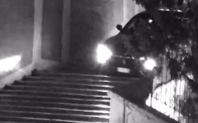 Saudi tourist is caught on camera driving a Maserati down Rome's iconic Spanish Steps