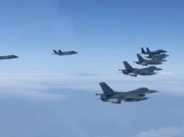 Retaliation, North Korea's Missile Tests, United States, United States flew warplanes, Sixteen South Korean warplanes, South Korea, F-35 stealth militants
