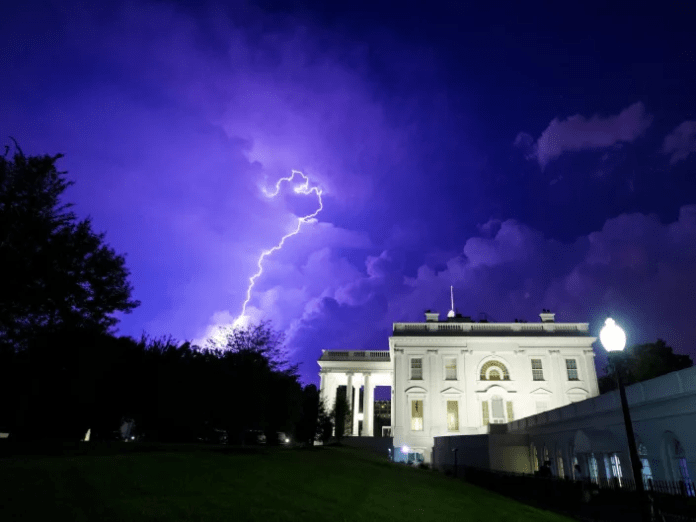 A lightning strike near the White House has critically injured four people