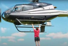 By performing 25 pull-ups while suspended from a helicopter, a YouTuber breaks the Guinness World Record By performing 25 pull-ups, while suspended, from a helicopter, YouTuber breaks, the Guinness World Record