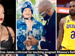 LeBron James criticized for touching pregnant Rihanna's Belly