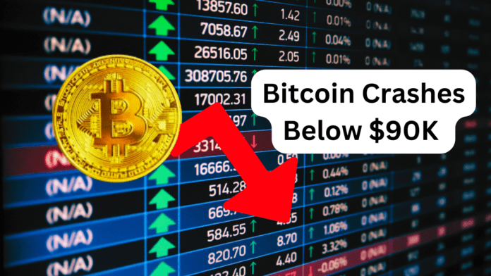 Bitcoin Prices Crashes Below $90K Bitcoin Prices Crashes Below $90K